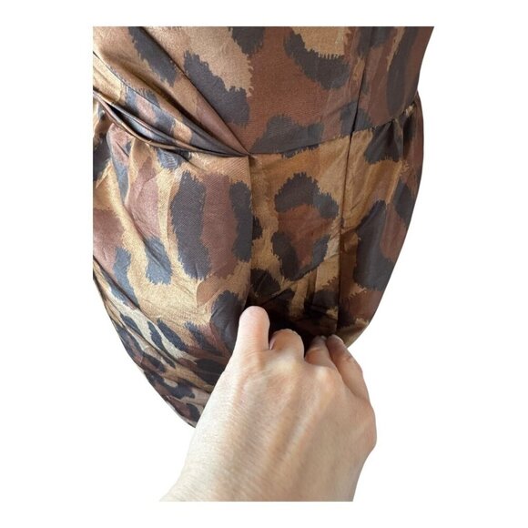 Alexia Admor Dress Women Medium Black Brown Leopard Print‎ Jeweled Cocktail NWT - Picture 6 of 11